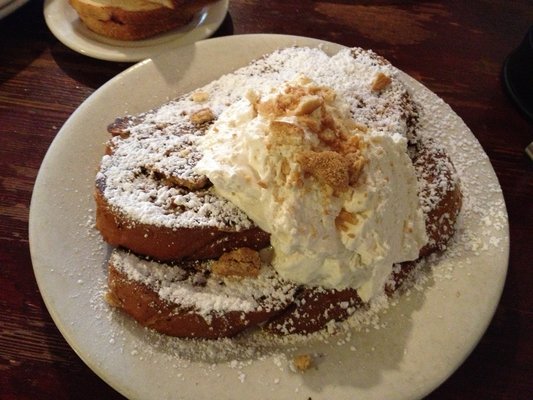 The Griddle Cafe Peanut Bubba French Toast via Hanie B on Yelp