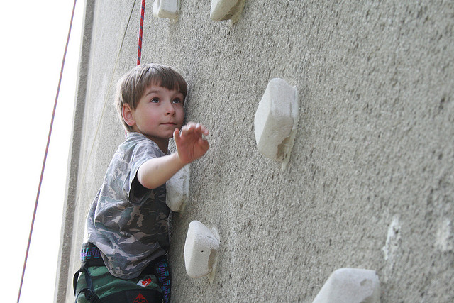 kid rock climbing