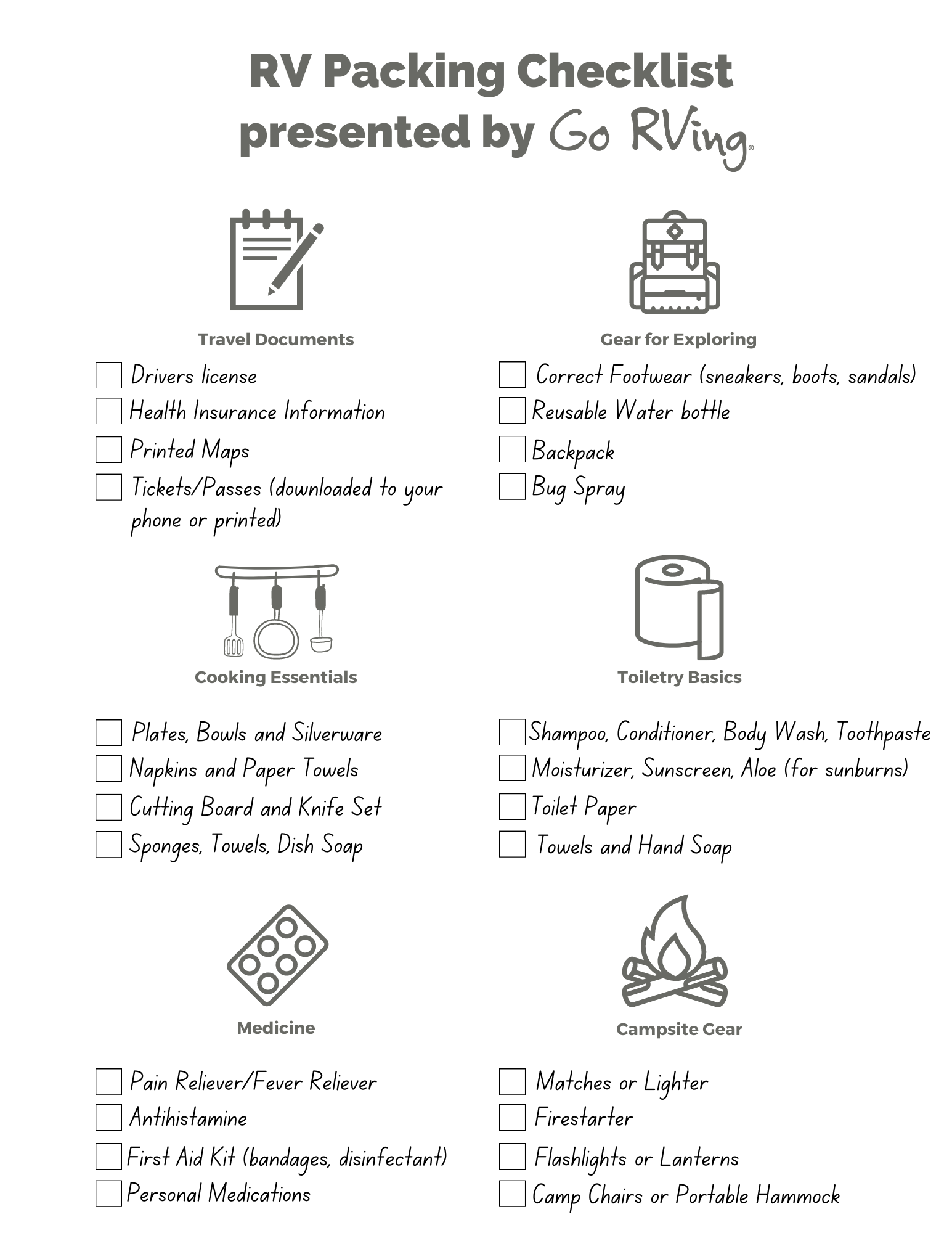 The MustHave Packing List for a Family RV Trip Tinybeans
