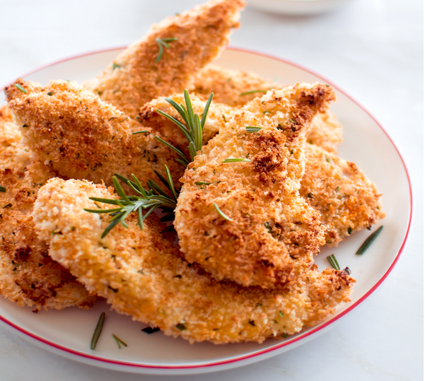 Crispy Baked Chicken Tenders with Rosemary & Parmesan