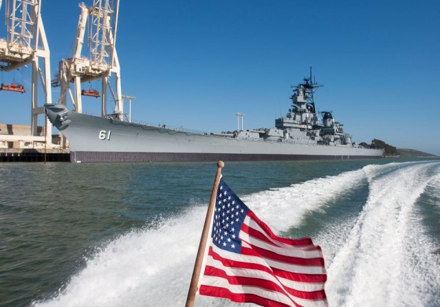USS Iowa American Flag