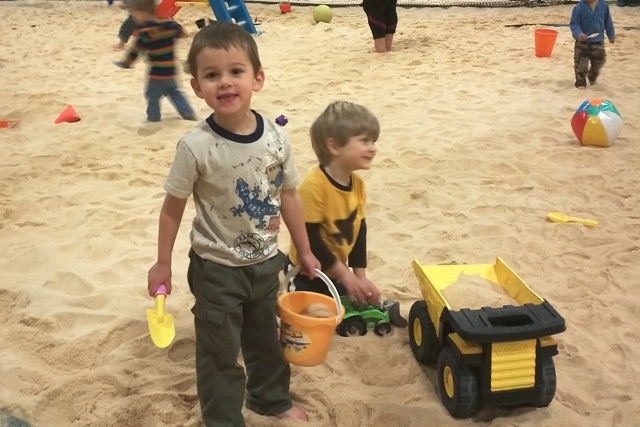 Sandbox Sports kids playing little diggers
