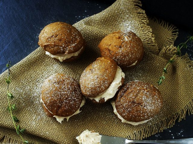 A plate of Spiced Pumpkin Whoopie Pies