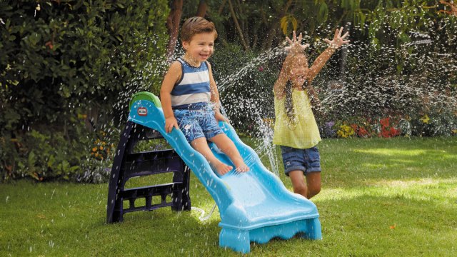 a picture of a 2-in-1 slide from Little Tikes, an fun toy for outdoor play.