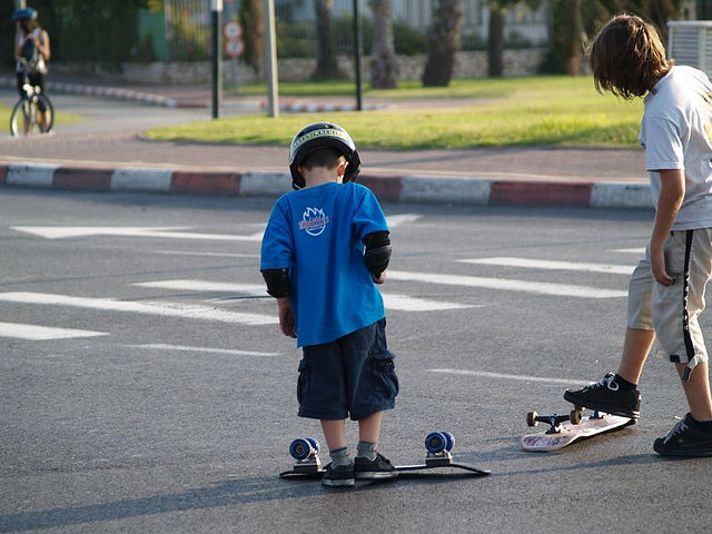 Boys Skateboarding