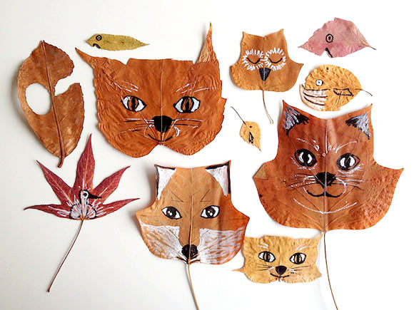 Leaf animals.  Leaf animals, Forest friends, Painting