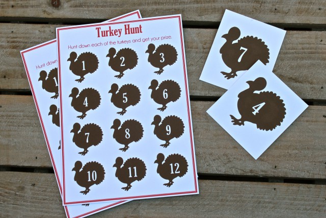Game cards downloaded free from Bloom Designs provide a fun Thanksgiving activity
