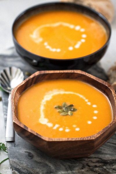 Slow Cooker Butternut Squash & Sweet Potato Soup