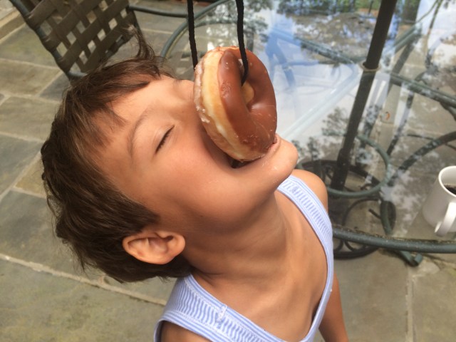 bobbing for donuts is a fun things to do with kids in the summer