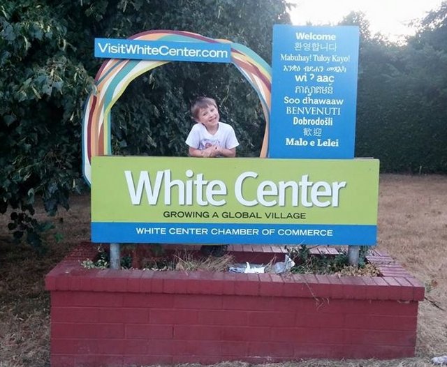 white center sign