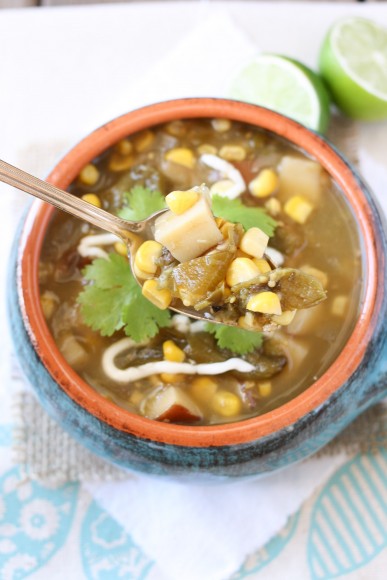Roasted Poblano and Corn Soup