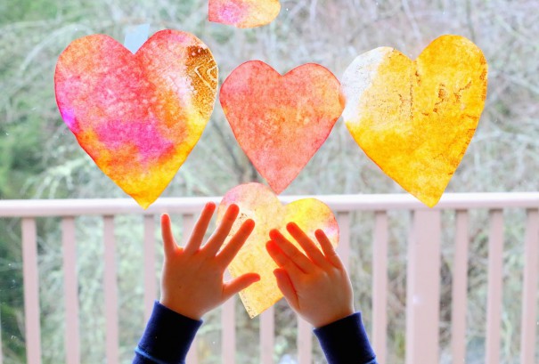 Fun at Home with Kids heart suncatcher