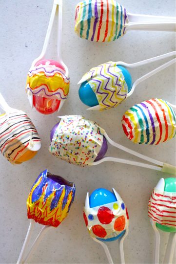 a picture of easter egg maracas