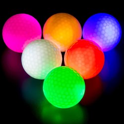set of six LED golf balls