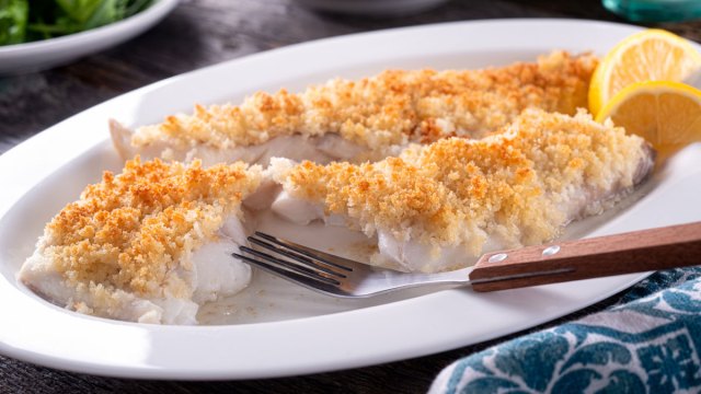 a picture of Parmesan crusted fish