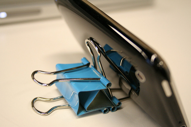 paper clip binder clip iphone holder