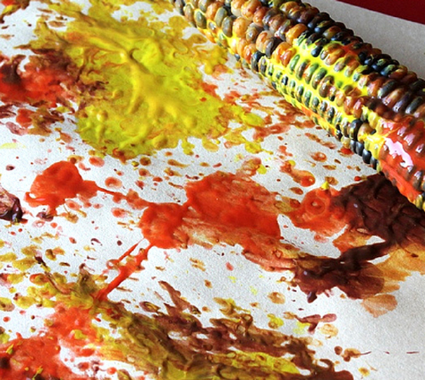 Indian corn painting is a fun fall craft for kids
