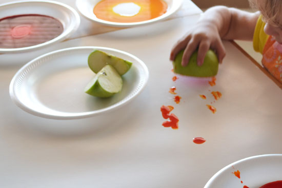 apple printing art is a fun fall craft for kids