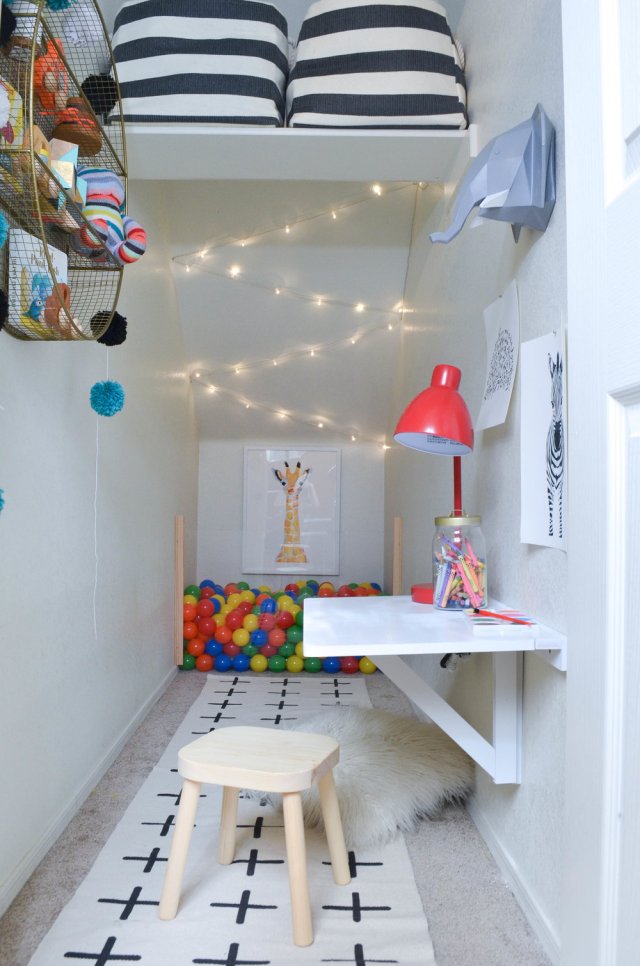 under the stairs small play space