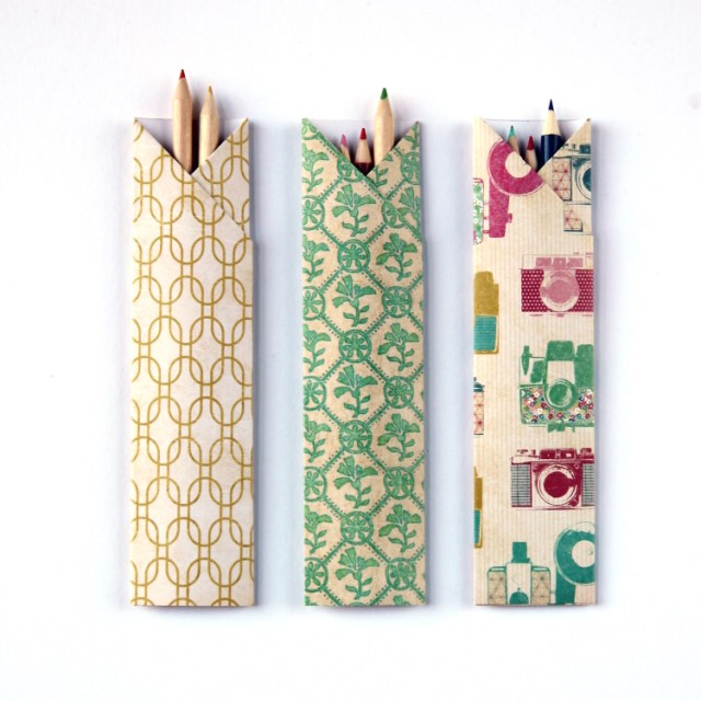 Origami pencil holders are simple origami for kids