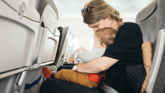 baby on airplane