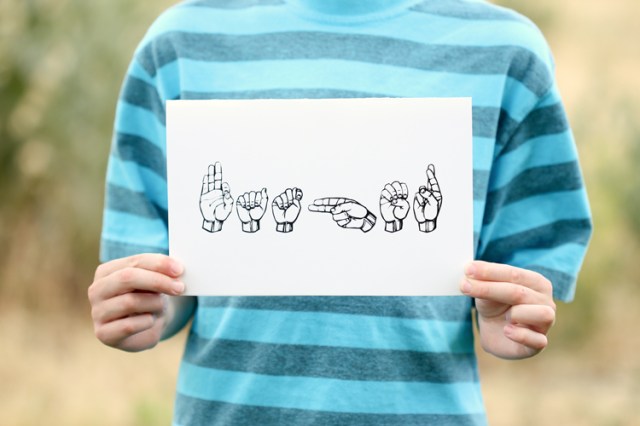 A sign language father's day card