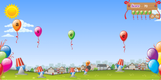 type-a-ballon is a popular typing game for kids