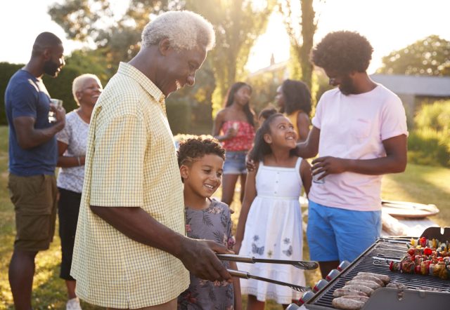 grandpa and grandson grilling, father's day activities