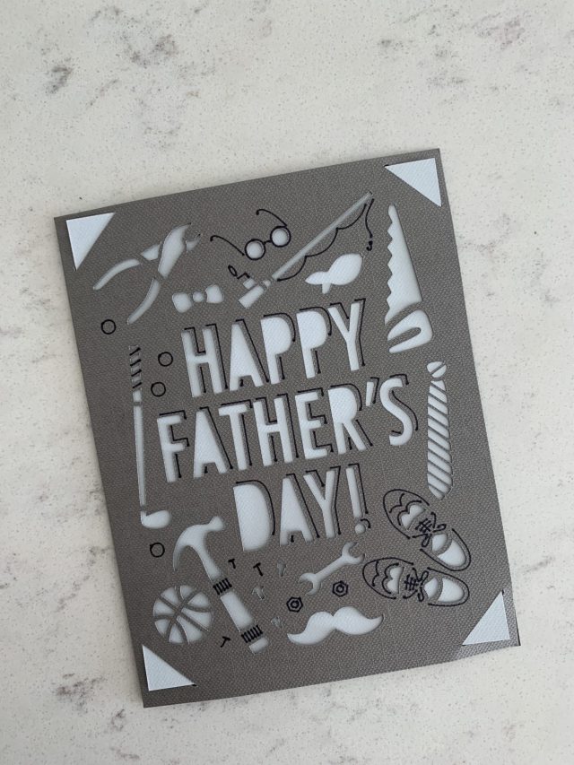A Cricut homemade father's day card idea