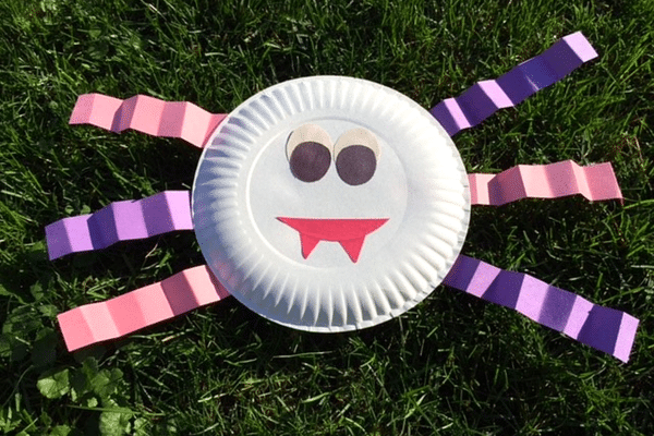 Paper plate spiders are a fun Halloween craft for kids