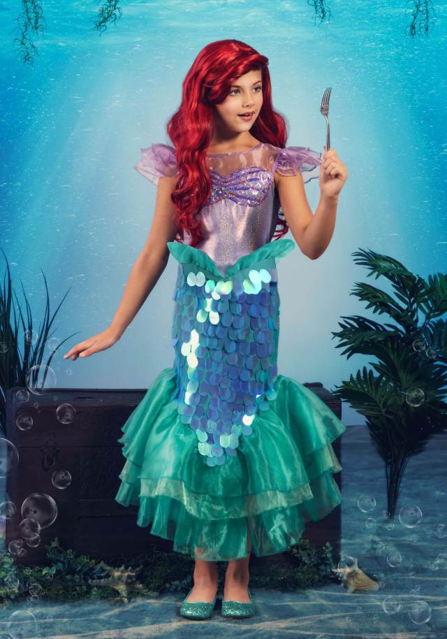 girls little mermaid ariel costume alt 1