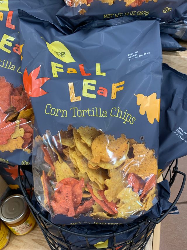 Fall Leaf Corn Tortilla Chips are a new Trader Joe's product for fall