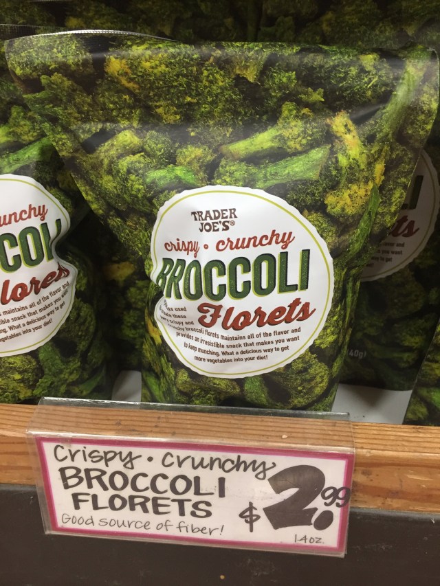 crunchy broccoli florets are a healthy Trader Joe's product perfect for snacking