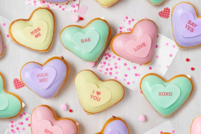 Krispy Kreme’s Conversation Heart Donuts Are Back for Valentine’s Day