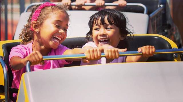 Kids at San Diego County Fair on a Ride
