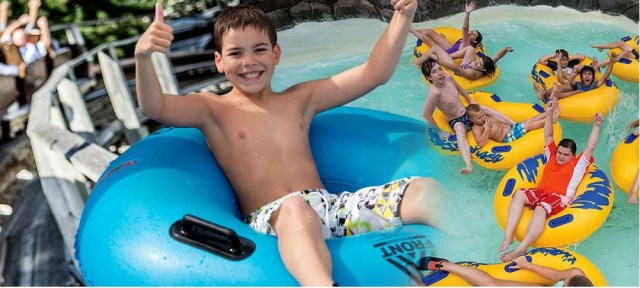 kids enjoy a lazy river ride at wild waves theme and water park