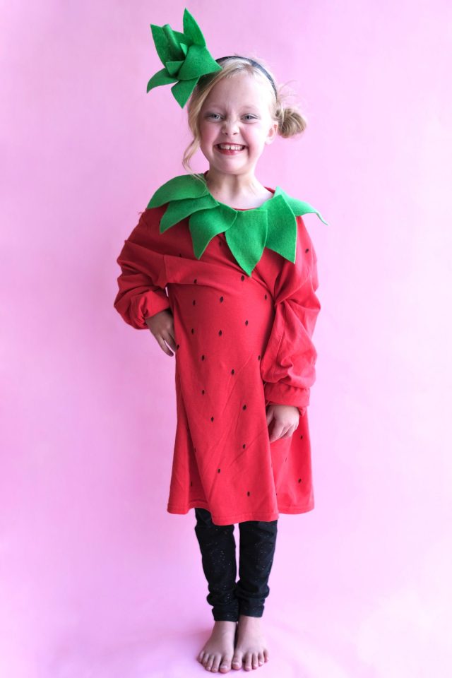 Strawberry last minute halloween costume