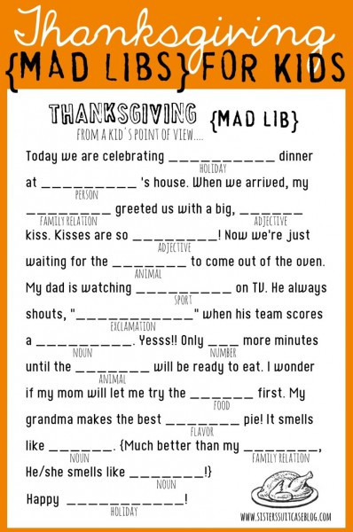 Thanksgiving activity pages