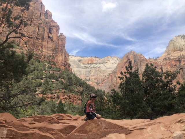 little girl in zion national park