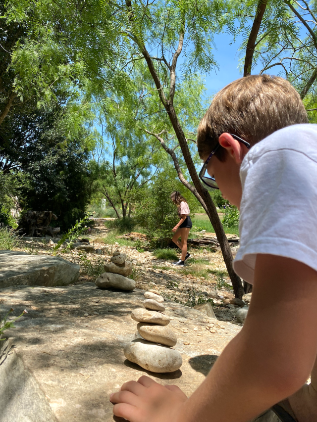 exploring the San Antonio Botanical Garden with kids 
