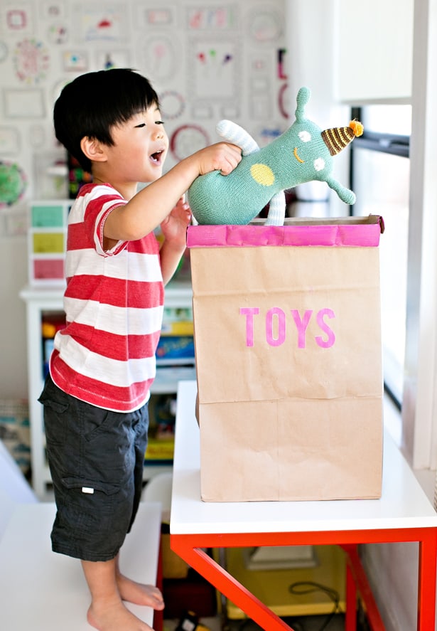 toy storage ideas using a paper bag