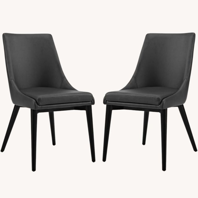set of black modern dining chairs