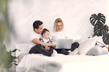 Family on Laptop