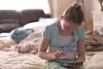 girl on tablet