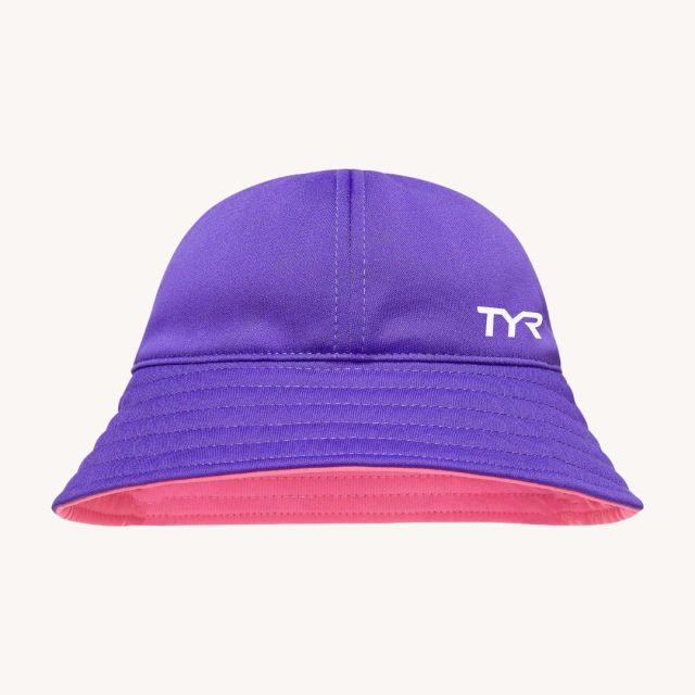 purple and pink kids swim hat