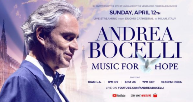 Andrea Bocelli Will Live-Stream From Milan’s Empty Duomo Cathedral on Easter