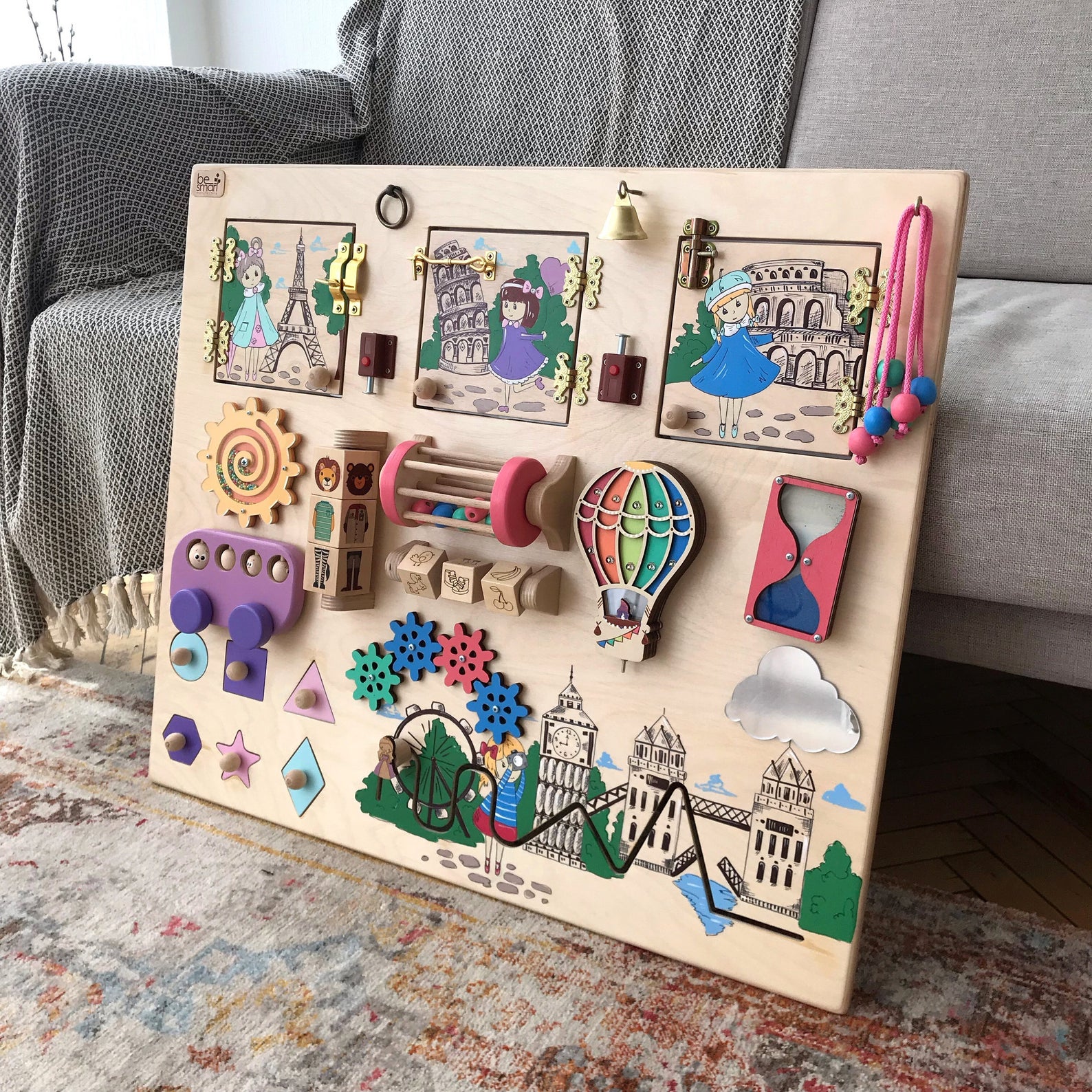 Custom Busy Board, Personalized Busy Board for toddler, Montessori