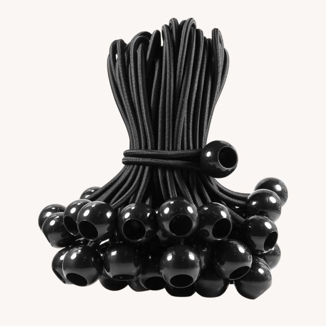 black bungee cords with ball ends