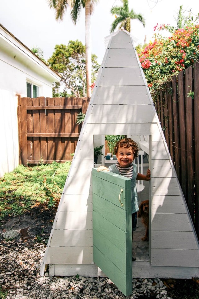 A-Frame outdoor fort for kids