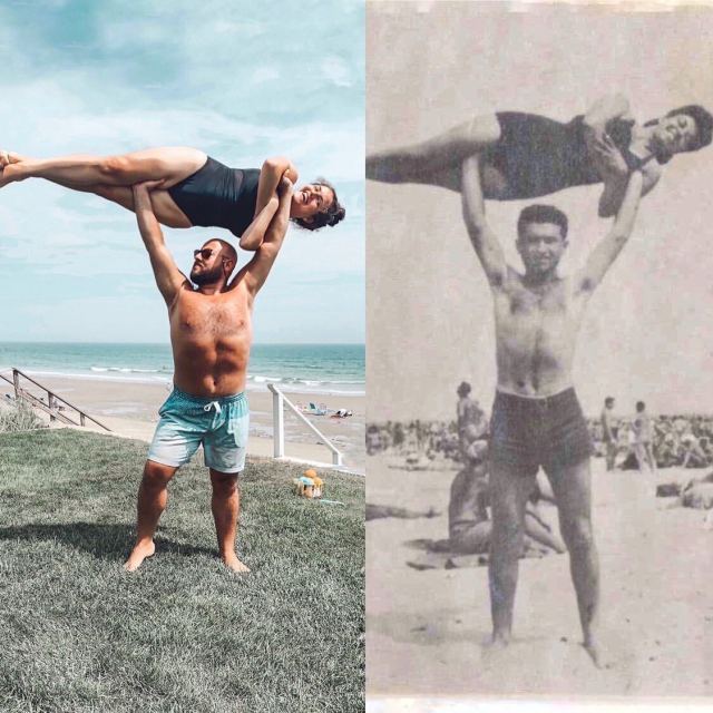 This Influencer Recreated an Iconic Photo of Her Grandparents from 1945
